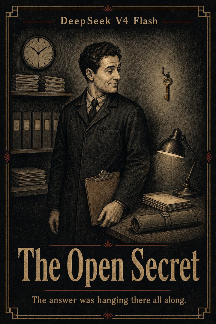 Generated card art for DeepSeek V4 Flash, The Open Secret