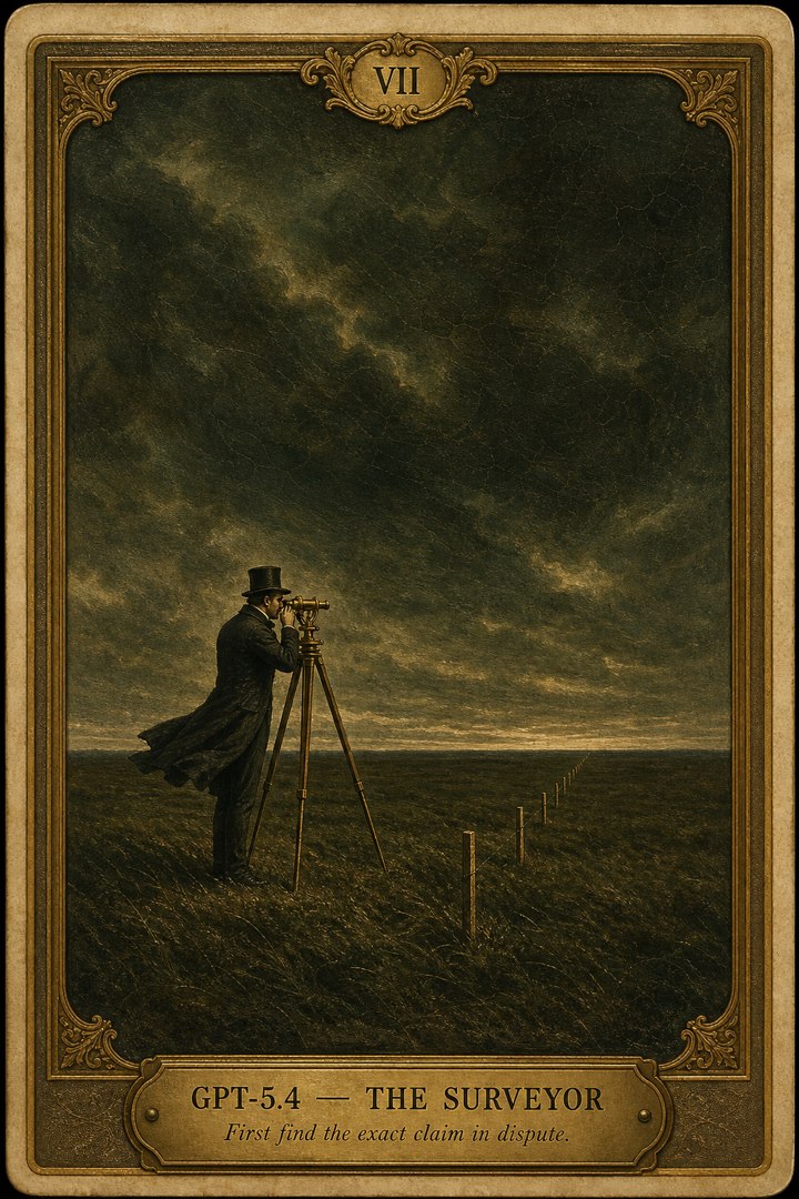 Generated card art for GPT-5.4, The Surveyor