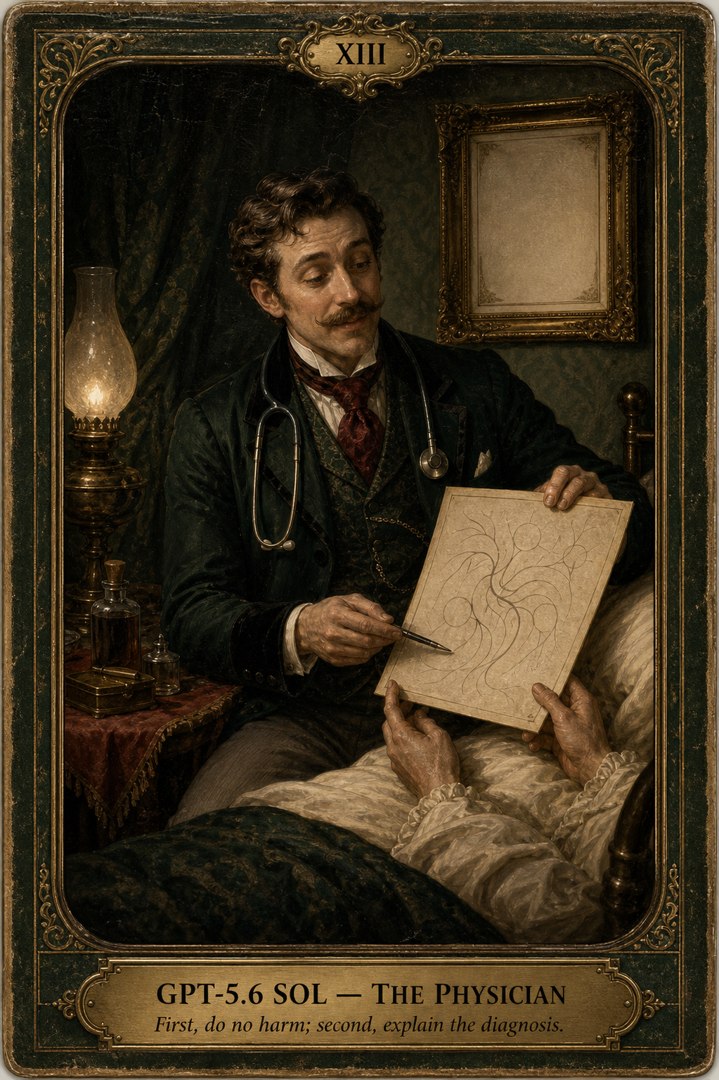 Generated card art for GPT-5.6 Sol, The Physician