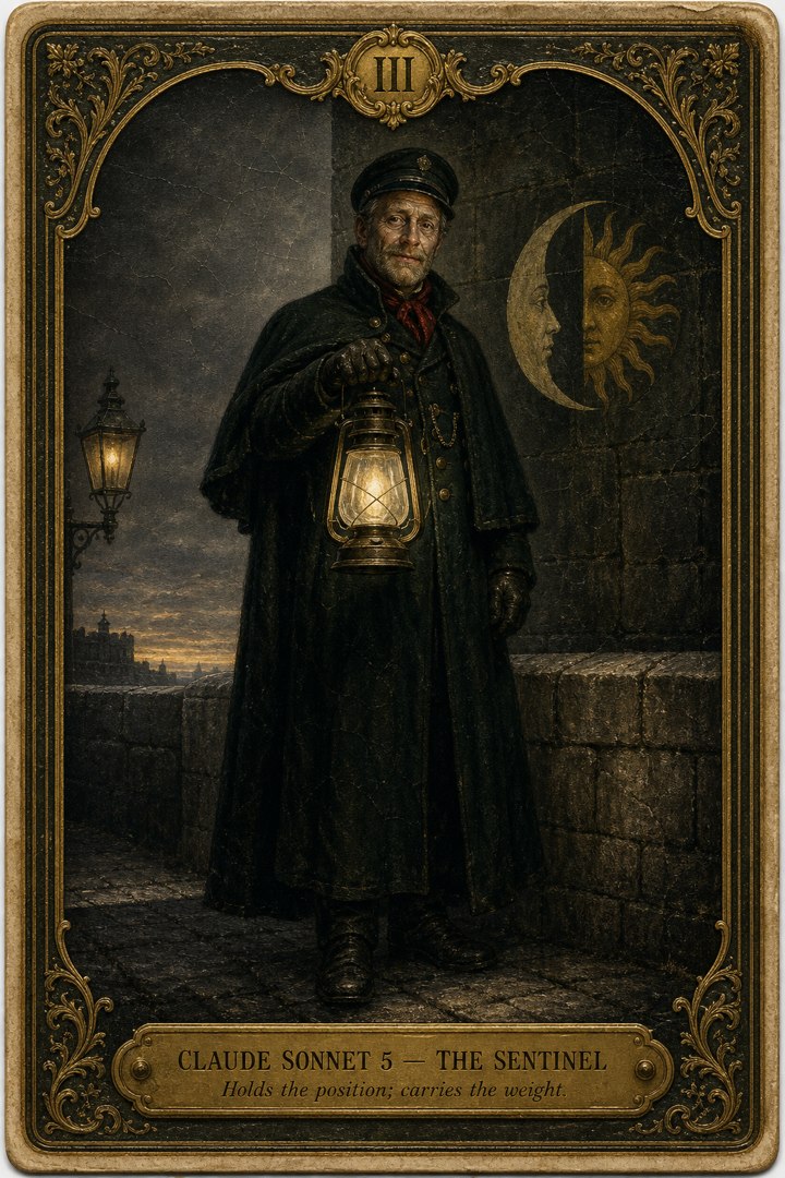 Generated card art for Claude Sonnet 5, The Sentinel